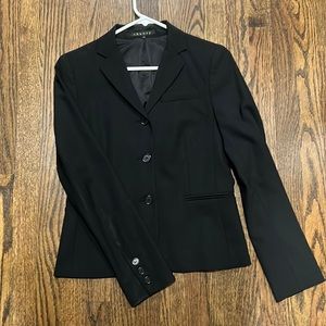 Theory Black 3 Button Blazer Jacket Size 4